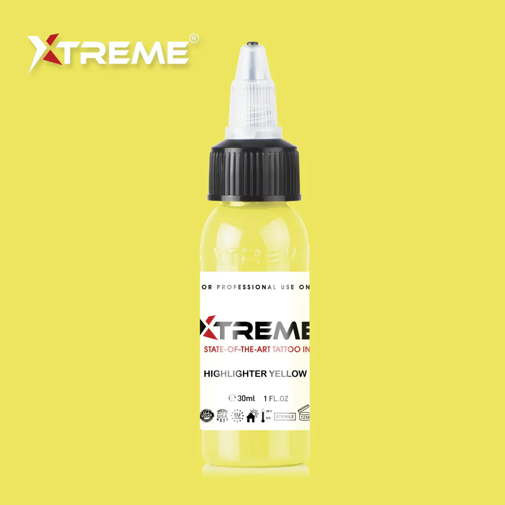 Xtreme ink - HIGHLIGHTER YELLOW TATTOO INK - 30 ml / 1 oz