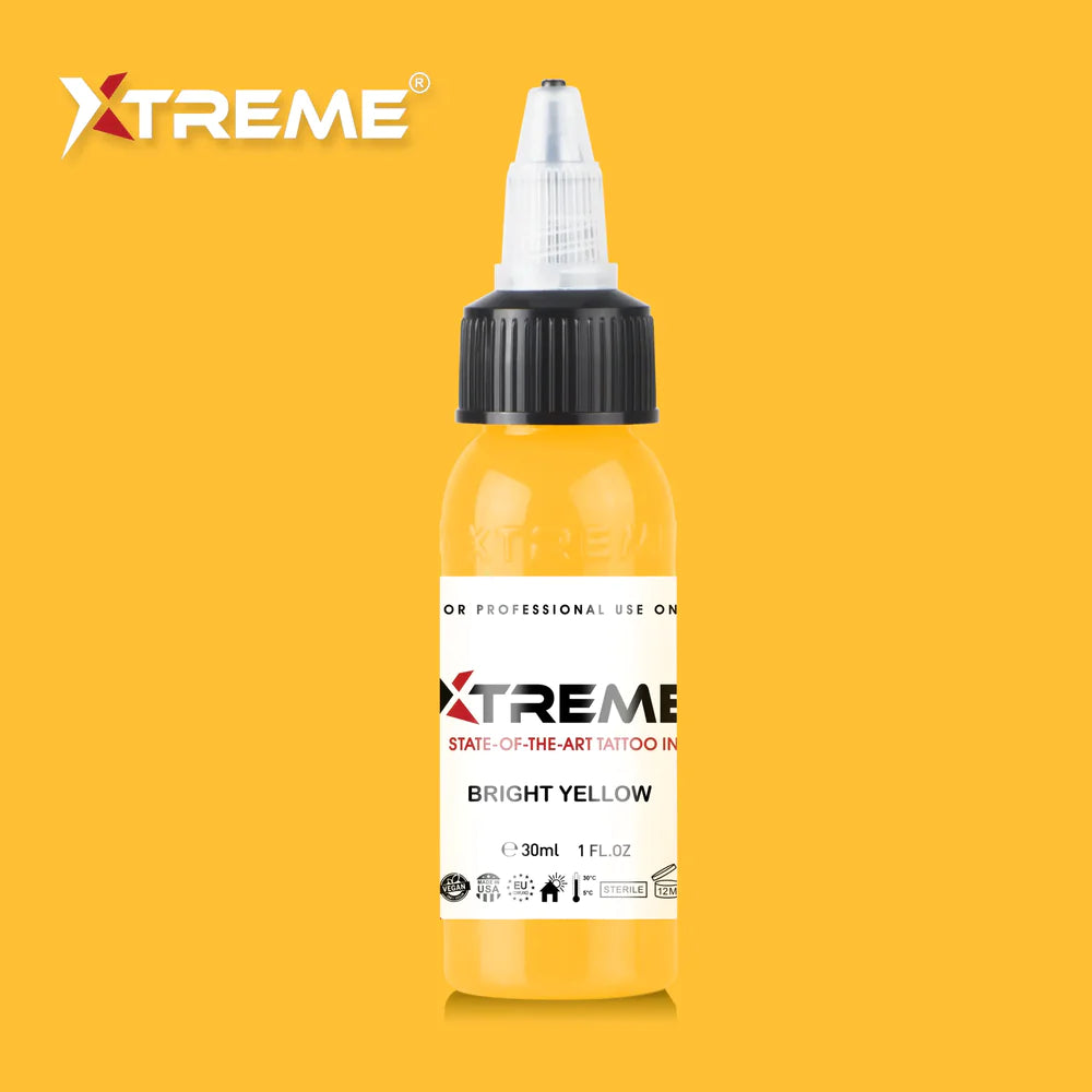 Tinta Xtreme - TINTA DE TATUAJE AMARILLO BRILLANTE - 30ml / 1oz