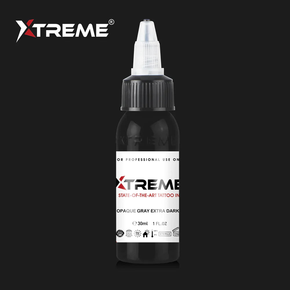 Xtreme ink - TINTA DE TATUAJE EXTRA OSCURO GRIS OPANO - 30 ml / 1 oz