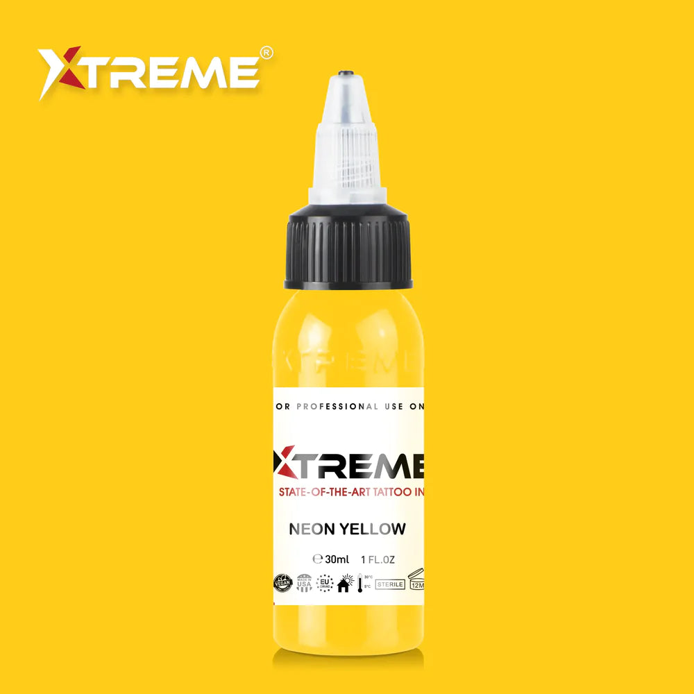Tinta Xtreme - TINTA DE TATUAJE AMARILLO NEÓN - 30ml / 1oz
